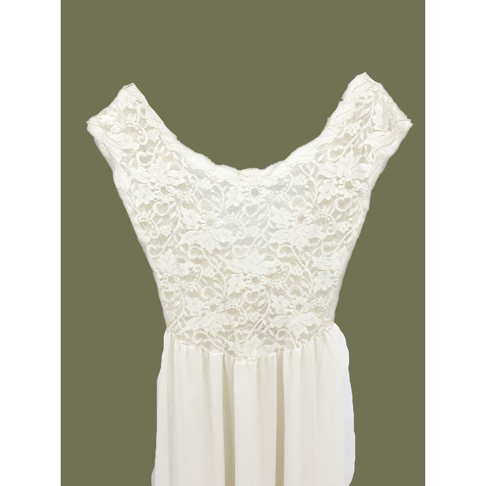 Victoria's Secret Ivory Half Sleeve Embroidered Midi Dress Low Back M - L